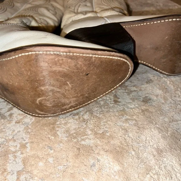 Women's Western Boots - Cream - Picture 5 of 7
